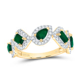 1/3CTW-DIA CN 1/2CTW PS-EM 1/3CTW EM-EM NAT GEM FASHION RING